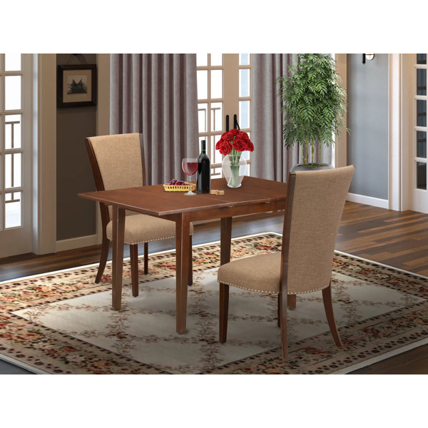 East West 3 Piece Extendable Rubberwood Dining Set Wayfair